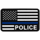 Merica Life US Flag Forward Thin Blue Line - Police Patch, 3 x 2, USFLAG-FORWARD-POLICE