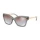 Michael Kors BARBADOS MK2072 Sunglasses 329994-56 - Grey Transparent Injected Frame, Brown Purple Flash Lenses