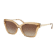 Michael Kors BARBADOS MK2072 Sunglasses 335513-56 - Light Brown Crystal Injected Frame, Smoke Gradient Lenses