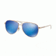 Michael Kors HVAR MK5007 Single Vision Prescription Sunglasses MK5007-104525-59 - Lens Diameter 59 mm, Frame Color Rose Gold White