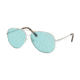 Michael Kors KENDALL I MK5016 Sunglasses 113765-60 - Shiny Silver - Tone Frame, Teal Solid Lenses