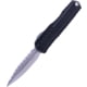 Microtech Cypher II D/E Full Serrated 3.55in Folsing Knife, Black Stonewash, 1242-12