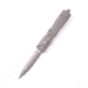 Microtech Dirac Delta D/E Apocalyptic Full Serrate 3.75in Automatic Folding Knife, Natural Clear, 227-12APNC