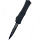 Microtech Hera II Mini D/E Black Full Serrate 2.9in Folding Knife, Black, 1702M-3T