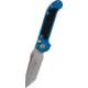 Microtech L.U.D.T. T/E Gen III Stonewash Full Serrated 3.5in Folding Knife, Blue Stonewash, 1136-12BL