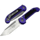 Microtech L.U.D.T. T/E Gen III Stonewash Full Serrated 3.5in Folding Knife, Purple, 1136-12PU