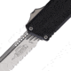 Microtech Scarab II Gen III T/E Stonewash Full Serrate 3.95in Folding Knife, Black, 1279-12