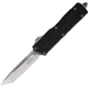 Microtech Scarab II Gen III T/E Stonewash Full Serrate 3.95in Folding Knife, Black, 1279-12