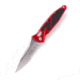 Microtech Soc Elite S/E-A Stonewash Part Serrated 4.05in Automatic Folding Knife, Automatic Folder, Red, 160A-11RD