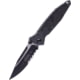Microtech Socom Elite-M Manual Drop Point Part- Tactical S/E Folding Knife, 4in, M390 Steel, Black, Drop Point Blade, Aluminum, Black Handle, 160-2T