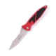 Microtech Socom Elite S/E Folding Knife, 4in, M390 Steel, Stonewashed, Clip Point Blade, Partially Serrated, Aluminum, Red Handle, 160-11RD