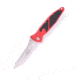 Microtech Socom Elite Stonewash Part Serrate 4in Folding Knife, Manual Folder, Red, 161-11RD