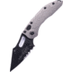 Microtech Stitch S/E Black Part Serrate 3.75in Folding Knife, Natural Clear, 169-2NC