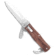 Mikov Mikov 241 Predator Multi-Tool Automatic Knife Wood 3.7" Polish, Brown, 420, adult, BHQ-171292