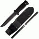 Mikov Uton Military Fixed Blade Knife,5.375in,Carbon Steel Blade,Black Checkered Rubber Handle MIK392OG4