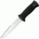 Mikov Uton Military Fixed Blade Knife,5.375in,Polished Stainless Blade,Black Checkered Rubber Handle MIK362NG4CER