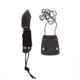 MIL-TEC Paracord Neck Fixed Blade Knife w/Chain, 1.6 in, 3Cr13 Stainless Steel, Black, 15398400