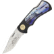 Miscellaneous 1650S Commemorative Coin with Silver Finish Folding Knife, 2 3/4in SS Clip Point Blade, Black Composition Handles With WWII Artwork Inlay, Velveteen Drawstring Storage Pouch, I1601