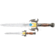 Miscellaneous 2pc Fantasy Dagger Set,Sculpted Antique Silver And Bronze Finish Handle M2106