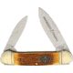 Miscellaneous Canoe Brown Bone Folding Knife,Orange,Bone Handle D1551