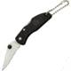 Miscellaneous Keychain Folding Knife,1.875in,Partially Serrated Blade,Black Textured Composition Handle M1855