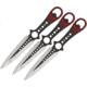 Miscellaneous Skull Thrower Set Knife, Black finish stainless handle with red skull artwo, TK91220-80-3