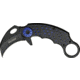 Miscellaneous Speed Assisted Karambit Folding Knife,2.25in,Black Coated Stainless Blade,Alum Handles With Black Overlay/Blue Disk Trim M4088