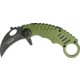 Miscellaneous Speed Assisted Karambit Folding Knife,2.25in,Black Coated Stainless Blade,Olive Green Anodized Alum Handle/Black Trim M4085