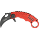 Miscellaneous Speed Assisted Karambit Folding Knife,2.25in,Black Coated Stainless Blade,Red Anodized Alum Handle/Black Trim M4087