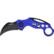 Miscellaneous Speed Assisted Karambit Folding Knife,2.375in,Assisted Opening Curved Blade,Electric Blue Anodized Alum Handle M3836