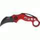 Miscellaneous Speed Assisted Karambit Folding Knife,2.375in,Assisted Opening Curved Blade,Red Anodized Alum Handle M3839