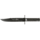 Miscellaneous Survival Fixed Blade Knife,9in,Black Stainless Blade,Textured Black Metal Handle M3691