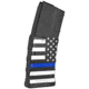 Mission First Tactical Extreme Duty Rifle Magazine, AR-15, 5.56x45mm/.223 Rem/.300 AAC, 30 Round, Blue Line Flag, 1 Pack, Polymer, EXDPM556D-AMB1-30RD