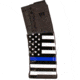Mission First Tactical Extreme Duty Rifle Magazine, AR15, 5.56x45mm/.223 Rem/.300 AAC, 30 Rounds, Blue Line Flag, EXDPM556D-AMB1-30RD