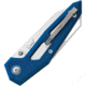 MKM Edge Blue Folding Knife, 4in Closed, 3in Satin Elmax Steel Blade, Blue Aluminum Handle, MK EGL-ABL