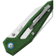 MKM Edge Green Folding Knife, 4in Closed, 3in Satin Elmax Steel Blade, Green Aluminum Handle, MK EGL-AGR