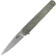 MKM Flame Framelock Drop Micarta Folding Knife, 2.88 sand blast finish Bohler M390 stainless drop, Green canvas micarta handle with Sand blast finish, MK FL01-GCT