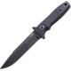 MKM Jouf Fixed Blade Fox Fixed Blade Knife, 10.25in Overall, 5.5in Black Cerakote Finish Bohler N690 SS Drop Point, Black Sculpted G10 Handle, By Fox, Black Cordura Sheath, MKFX02-C