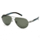 Mont Blanc MB401S Sunglasses - Shiny Light Ruthenium Frame Color, Green Lens Color