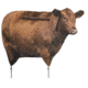 big red moo cow decoy, brown