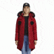 Moose Knuckles Stirling Parka - Women's-Deep Red/Black Fur-Large