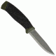 Mora Companion MG, BLK/Green Rubber Handle, CF, Plain w/Sheath, M-11863