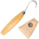 Morakniv Hook Knife 164 Left Knife, 6.5in Overall, 2in SS Blade, Birch Wood Handle, Single Edge For Left Hand Use, Natural Leather Sheath, M-13386