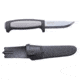 Morakniv Robust Fixed Blade Knife,3.6in,Black/Gray Rubber Handle,Carbon Plain w/Sheath M-12249
