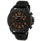 Morphic Mens M19 Series Full-Function Chronograph Silicone Strap Watch Black Bezel, Black/Circle-shaped Case, Black/analog Dial, Black Hands MPH1905