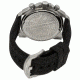 Morphic Mens M19 Series Full-Function Chronograph Silicone Strap Watch Silver Bezel, Silver/Circle-shaped Case, Black/analog Dial, Black Hands MPH1901