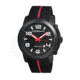 Morphic M21 Series Watch,Black Silicone Band,Red Hand,Black Bezel,Black Analog Dial,Strap Buckle MPH2105