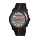 Morphic M21 Series Watch,Black Silicone Band,Red Hand,Black Bezel,Grey Analog Dial,Strap Buckle MPH2106