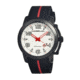 Morphic M21 Series Watch,Black Silicone Band,Red Hand,Black Bezel,White Analog Dial,Strap Buckle MPH2104