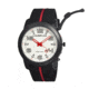 Morphic M21 Series Watch,Black Silicone Band,Red Hand,Black Bezel,White Analog Dial,Strap Buckle MPH2104